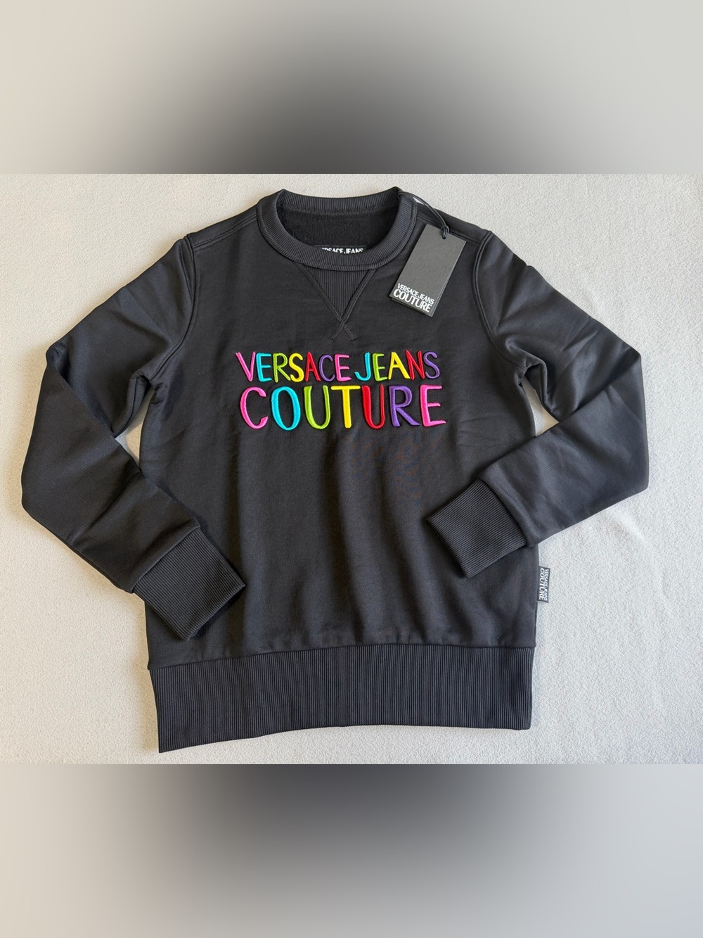 Versace Jeans Couture Sweatshirt  XS Women’s Logo Embroidered Black